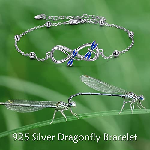 Image of POPLYKE Ladybug /Dragonfly /Bee /Paw Bracelet for Women Sterling SIlver Bracelet /Anklet Jewelry Gift for Women