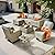ovios 8 Pieces Patio Furniture Set Outdoor Sectional Sofa Couch with Rocking Swivel Chairs Deep Seat Chaise Comfy Cushions, Modern Modular Wicker Rattan Conversation Set, Dark Grey