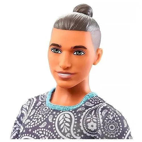 Barbie Fashion Dolls Boneco Ken Roupa Estampada - Mattel
