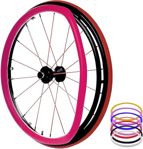 Housses De Jante Poussoir pour Fauteuil Roulant, Housse De Fauteuil Roulant Sport pour Roue Arrière De 24 Pouces, Housse De Poussée Manuelle en Silicone,...