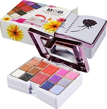GlavonADS Makeup Kit for Girls|12,Eye Shadow|3,Lip Color|2,Blusher|2,Face Powder|3,Sponge/Puff/Brushes|- (1 Pcs Pack)