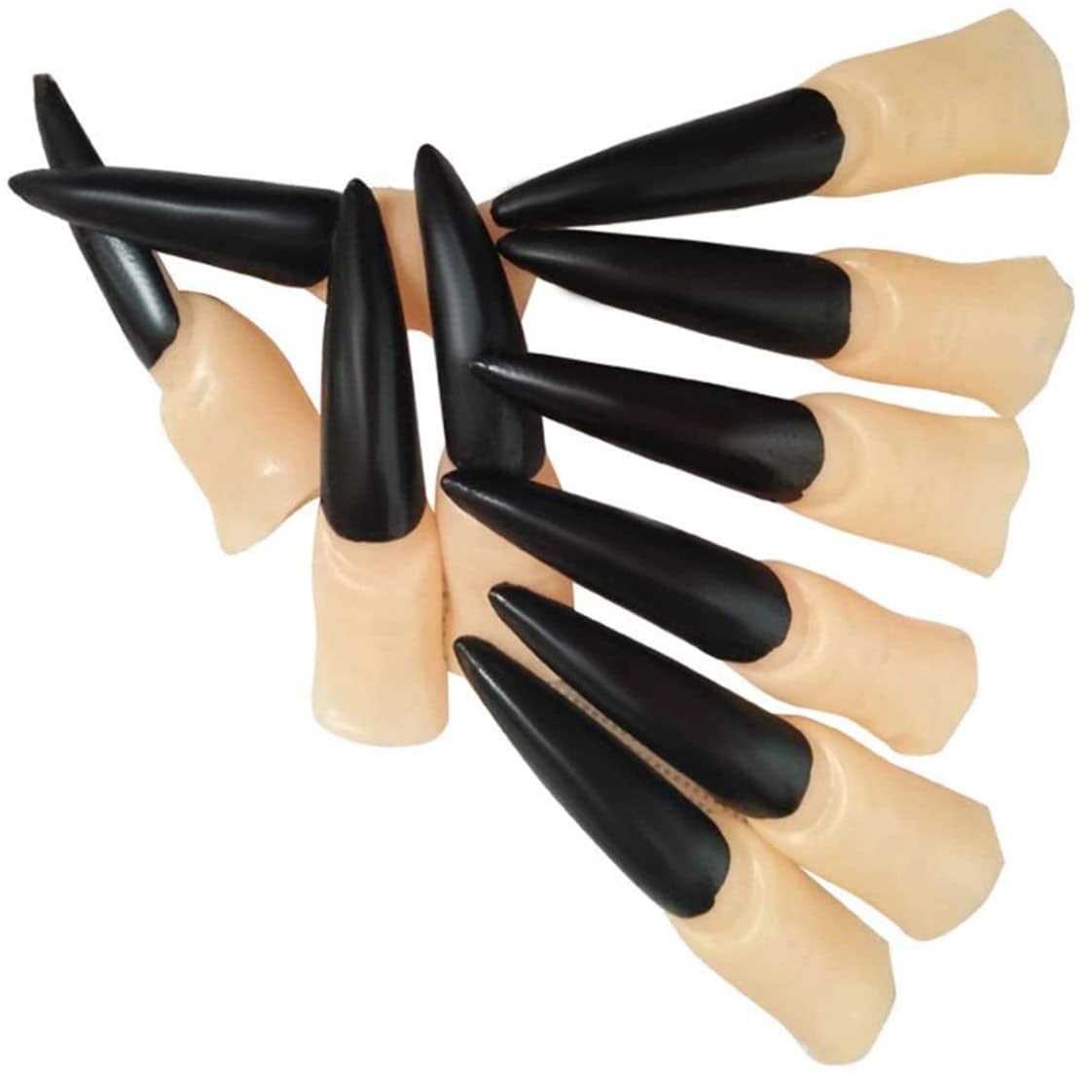 CurcKua Nail Claws False Nail 10PCS Arrow Claw Rings Cosplay Nail Finger Tips Party Halloween Prop Witch Claws Armor Finger Gothic Vampire Nails Nail