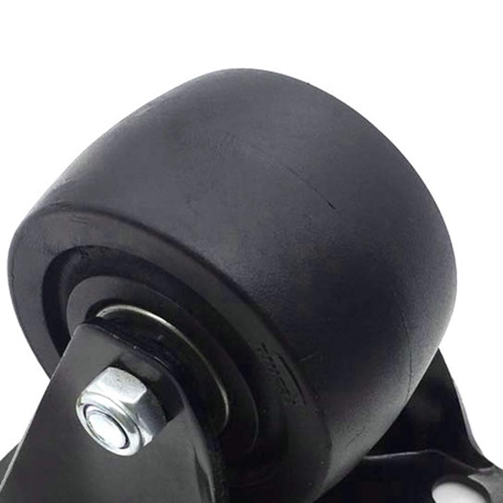 Roulettes industrielles pivotantes 50mm / 2.5'' / 75mm roues avec frein 750 kg Nylon silencieux Roulettes palette pour chariot usine Table de travail meubles 4 pièces - vis