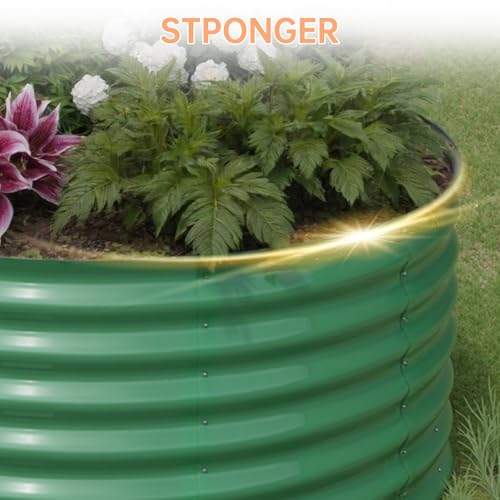 8x4x1.5ft Galvanized Raised Garden Bed Outdoor, 18" Tall Metal Planter Box for Flowers Herbs Vegetables, Rust-Resistant Raised Garden Beds for Gardening, Easy Assembly Outdoor Garden Box & Planters