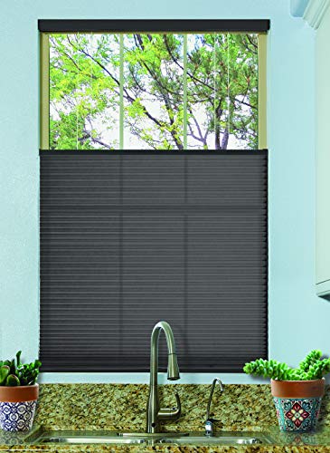 BlindsAvenue Cordless Top Down Bottom Up Cellular Honeycomb Shade, 9/16" Single Cell, Light Filtering, Anthracite, Size: 32.5" W x 48" H
