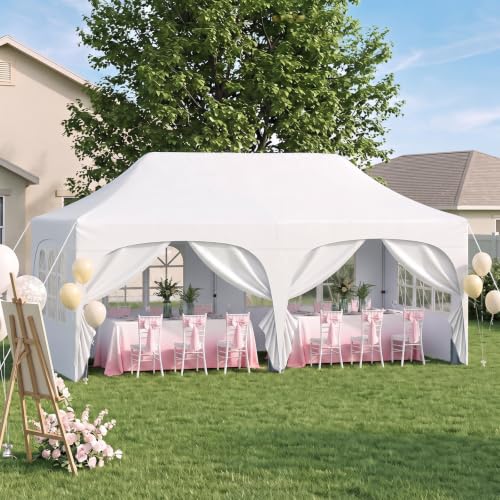 Image of Tangkula 10 x 20 ft Pop Up Canopy with 6 Removable Sidewalls