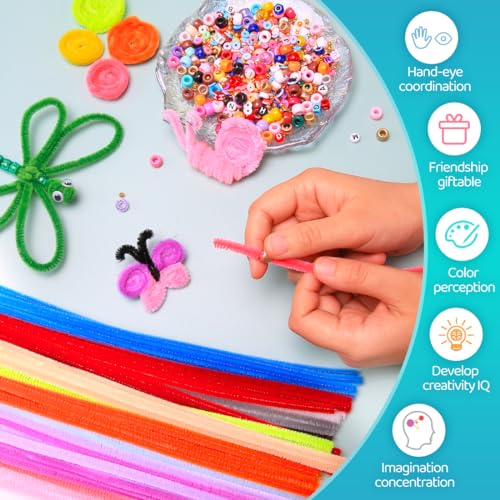 Image of IOOLEEM 500pcs Multi-Colored Pipe Cleaners Bulk for Crafts