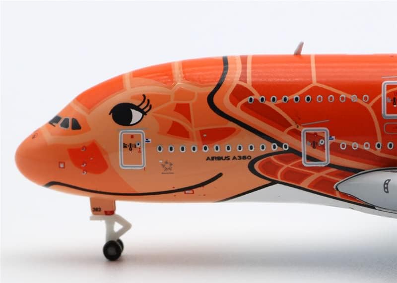 Miniatura 7 de JC Wings ANA Kala Airbus A380 JA383A Tortuga Naranja 1500 DIECAST modelo de avión preconstruido