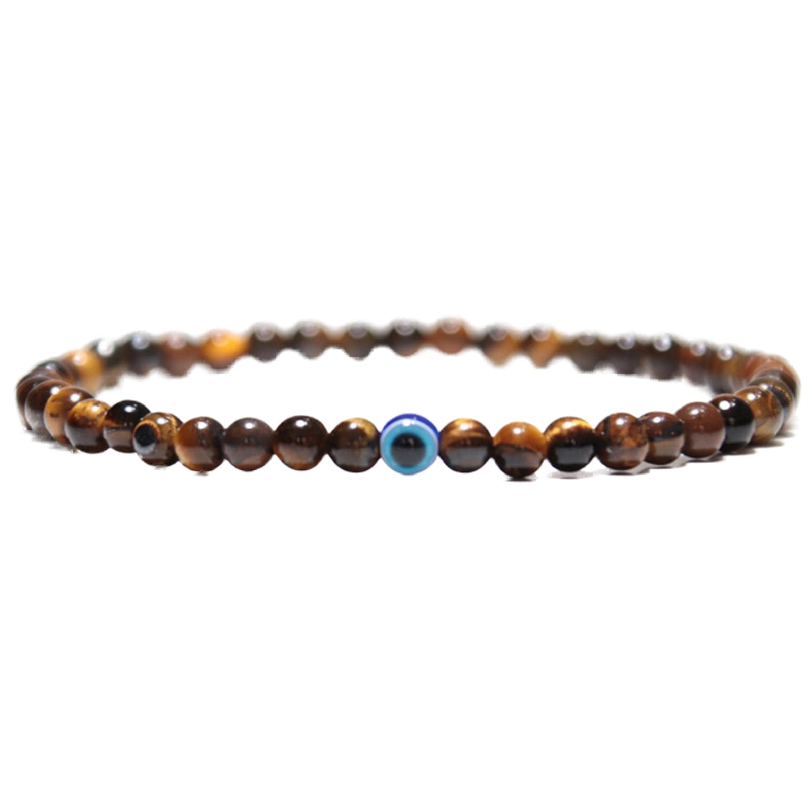 Kaytong Pulsera minimalista de mal de ojo para hombre y mujer, encanto de 4mm, brazalete de piedra natural con ojos de tigre, brazalete para hombre, joyería de Yoga