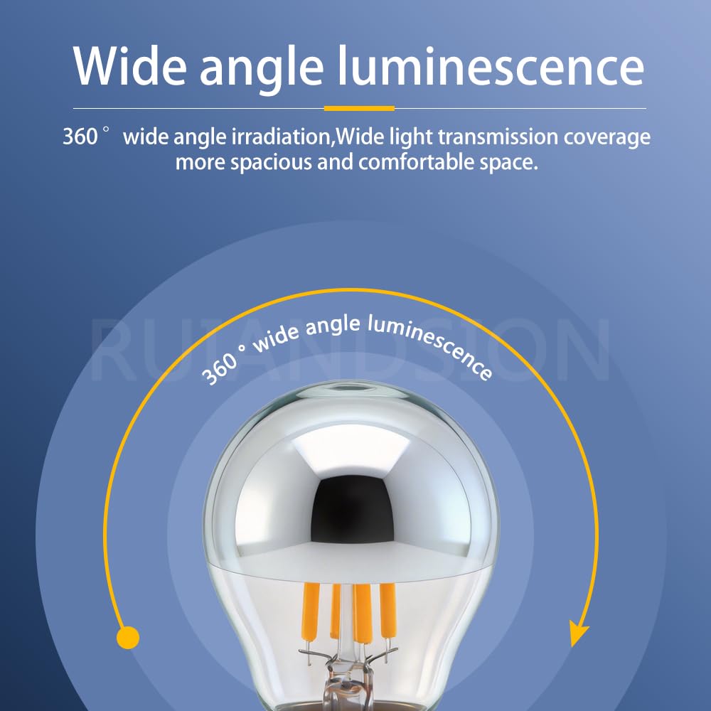 Ruiandsion Confezione da 10 Lampada LED a Filamento Dimmabile G45 Corona d'Argento in Serie, E27/E26 4W 2700K Bianco Caldo, Equivalente 40W per Decorazione d'Interni di Hotel e B&B