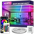 41FT Led Strip Lights,Long Smart Led Light Strips Music Sync 5050 RGB Color Changing Rope Lights,Bluetooth APP/IR Remote/Switch Box Control Led Lights for Bedroom,Home Decoration,Party,Festival
