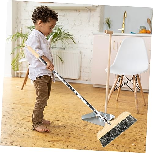 Gatuida Holzkehrmaschine Reiniger Spalt Teppichrechen Kehrgriff Innenbesen bodensaugerbürste bodenreinigungsbürste Borstenbesen mit Metallstiel Besen für Hartholzböden Rostfreier Stahl – Bild 5
