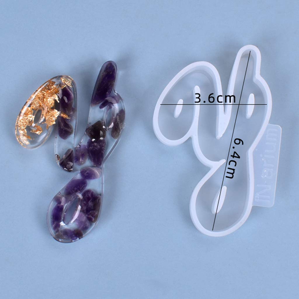 Stampo in resina a forma di lettere inglesi in silicone a forma di A-Z per realizzare collane fatte a mano, portachiavi, UV, 26 pezzi