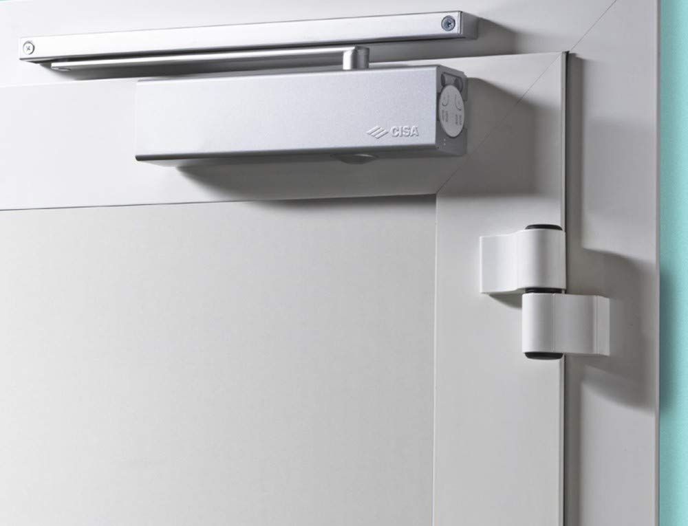 CISA 1D520003044 - Cierrapuertas aéreo con brazo de trineo con fuerza ajustable EN 2-4 D5200 - negro mate