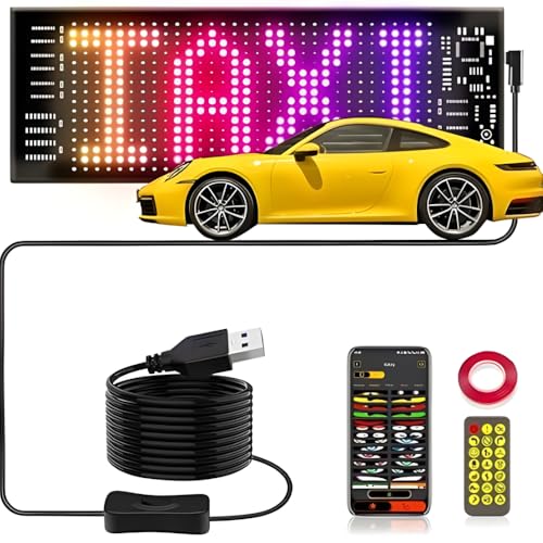 Image of ZADON Flexible LED Matrix Panel | Programmable Display Screen with App & Remote Control | Scrolling Text & Animation LED Board for Shop, Car & Advertising | Multiple Sizes (Small- 17x7 Cm)