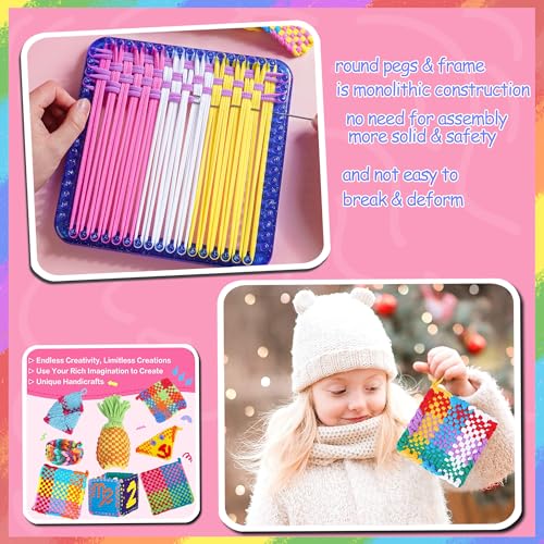REENLIV Upgraded Weaving Loom Kit Toys for Kids & Adults, DIY Arts & Crafts, Easy Potholder Loom Knitting Activity for Beginners, Ideal Gifts for Girls Ages 5 6 7 8-12 13 Years Old, 252 Craft Loops — view 2
