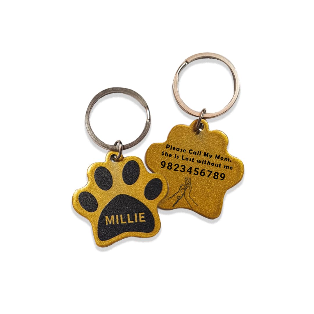 Kakade Design & Prototyping Personalized Dog Name Tag Customized Pet ID Tag for Dogs, cats with Double Side Waterproof Print, Paw Print (Gold) (B0CZTCJ9HG) Amazon Price History, Amazon Price Tracker
