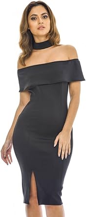 strapless dress with choker