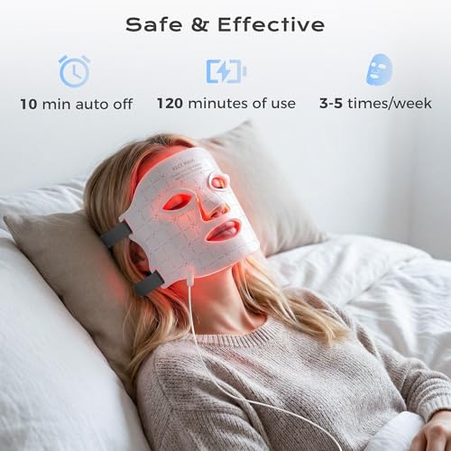 Image of LED Light Therapy Mask, 7-Color Red Light Therapy for Face | FDA-Cleared Red Light Therapy Mask for Anti-Aging, Wrinkle Reduction & Acne, Rechargeable Soft Silicone Home Skincare Device
