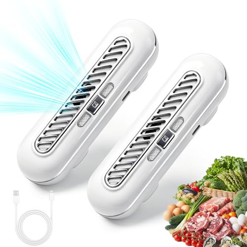 2 PCS Ozoori Kühlschrank Deodorierer Ozoori für Kühlschrank beseitigt Gerüche und verlängert die Frische 3 Modes wiederaufladbar Geeignet für Gefrierschrank Schuhschrank Kleiderschrank und Auto.
