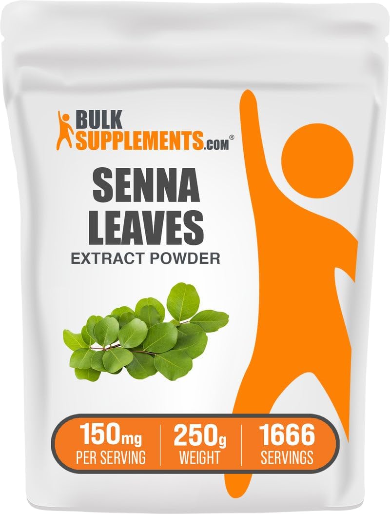 BulkSupplements.com Senna Leaf Extract - Senna Laxative, Sourced from Cassia Angustifolia Leaves - Gluten Free, 150mg per Serving, 1kg (2.2 lbs) (Pack of 1)