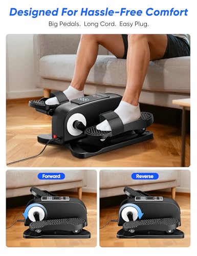 Image of Under Desk Elliptical Machine for Senior, Quiet Motorized Leg Exerciser with Smart Remote, Pedal Exerciser with Adjustable Speeds for Auto /Manual Modes, LCD Monitor, Easy to Use for Home Office