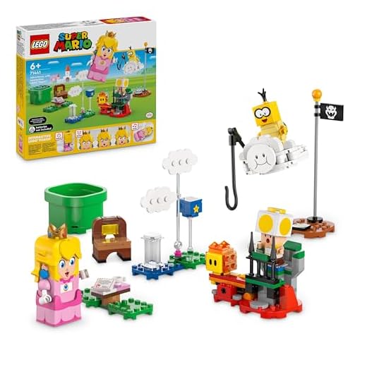 LEGO Super Mario Adventures with Interactive Peach, Princess Toy Playset for Kids, Yellow Toad Figure, Nintendo Gift for 6 Plus Year Old Girls, Boys and Gamers, 71441