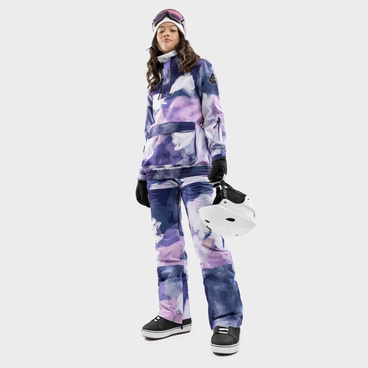 SIROKO - Veste de Snowboard avec Poche Kangourou pour Femme W3-W Cloudmont