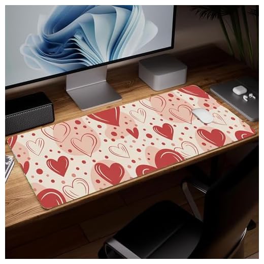 Leather Minimalist Desk Pad, Colorful Art Mouse Pad Large Computer Keyboard Gaming Mousepad Waterproof Desktop Protector & Cover, Decorative PU Leather Laptop Mouse Mat Home Decor 10 x 25.6 inch C124