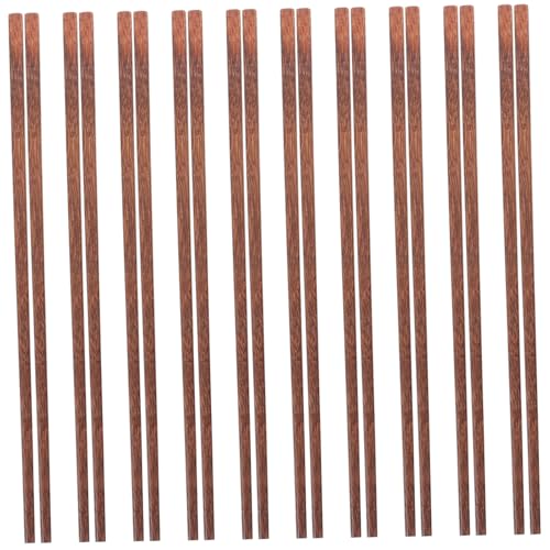 Hoement 10組 耐高温無塗装木製箸 双 軽量再利用可能 大人用滑りにくい伝統的デザイン 料理と食事兼用 家用箸