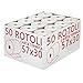 Confezione 50 Rotoli Termici mm 57x30 mt Omologati per Registratore di Cassa Carta Termica 1^ Qualità