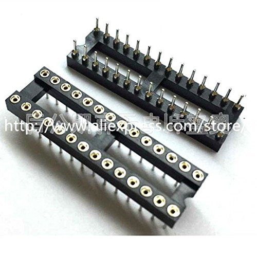 Gimax 500pcs 0.100" 2.54mm Pitch IC socket Narrow 28 Position 2x14 Pin machine Pin Row spacing 7.62mm plate DIP Through hole solder