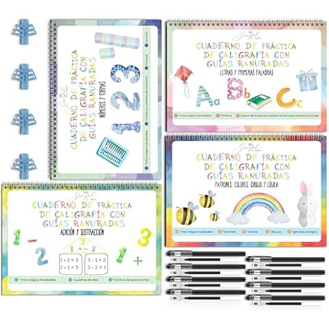 Graceful By Design Grooved Spanish Handwriting Books with Pens (Complete Set of 4) Cover