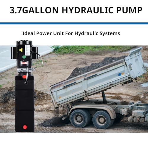 Image of 15 Quart Hydraulic Pump 3.7 Gallon Hydraulic Power Unit Pack 1.6-3KW Hydraulic Lift 220V 2950 PSI 3 HP 60HZ Single Acting Electric Hydraulic Pump 2 and 4 Post Lifts for Car Auto Lifting