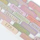 Bible Tabs for Women and Men, 75 Laminated Bible Index Tabs with Boho Gold Foil Embossed Letters, Bible Study Tabs for Easy Navigation, Includes Alignment Guide