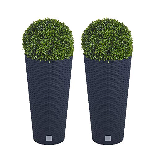 URBNLIVING Grands et petits pots en plastique pour plantes artificielles avec boules de buis pour...