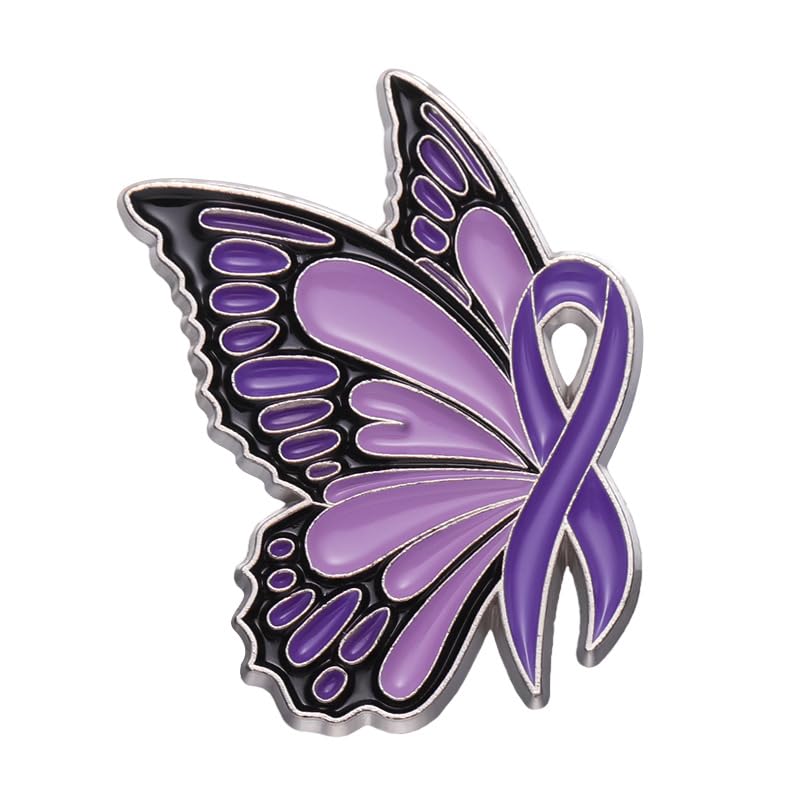 Image of Pink Ribbon Breast Cancer Awareness Brooches Pin, Love Faith Strength Hope Butterfly Brooches Pin, Rhinestone Pink Ribbon Hope Pin Brooch