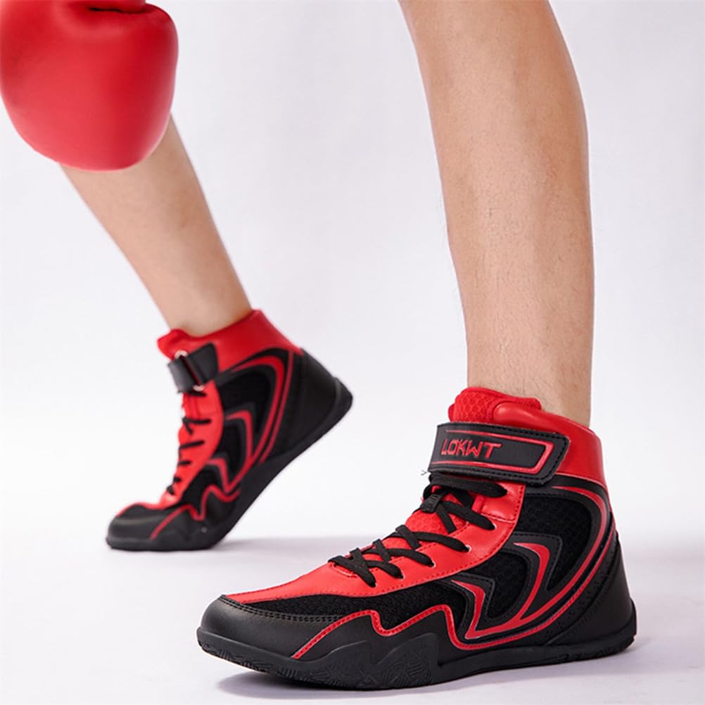Scarpe da Boxe per Uomo, Sneaker da Allenamento Ad Alta Tomaia, Leggere E Traspiranti, per Lotta, Allenamento E Competizione
