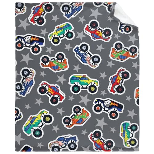 Mon-Ster Truck Star Baby Blanket Gifts Fleece Flannel Throw Blanket for Infant Swaddle Blankets, Super Soft Cozy Stroller Blanket for Couch Pets Size 30