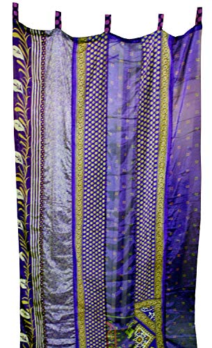 Mango Gifts India Old Sari Multicolor Curtain Door Drape Purple #TOP13