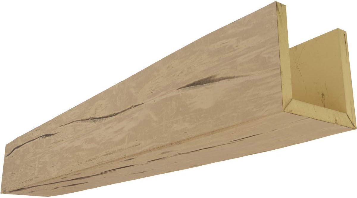 Ekena Millwork 4x4x8 Puritan Pine Faux Wood Ceiling Beam - Lightweight Riverwood Endurathane U-Shape for DIY Vaulted Ceilings