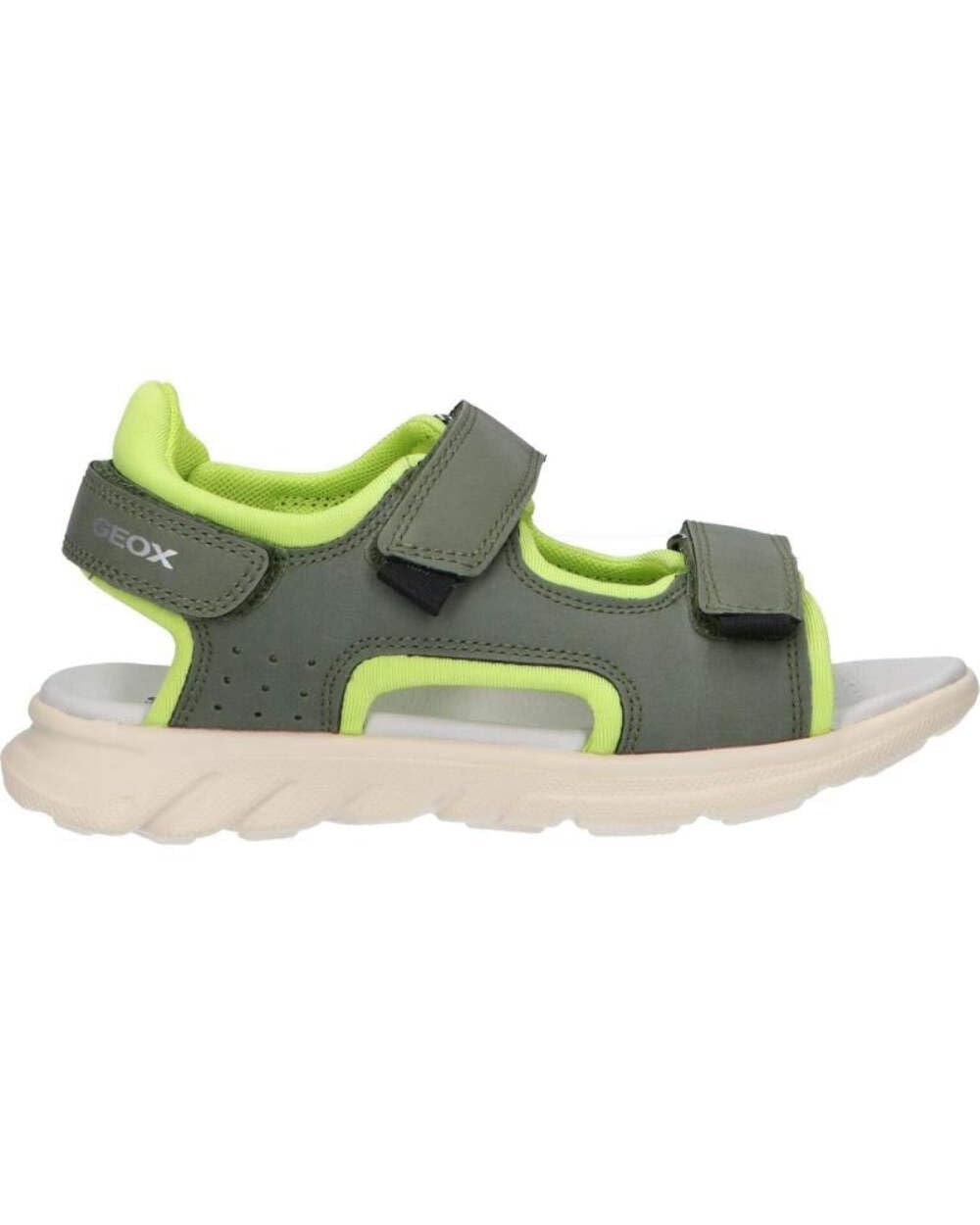 Geox Boys J Airadyum Bo Sandal, Military Lime, 9 UK Child