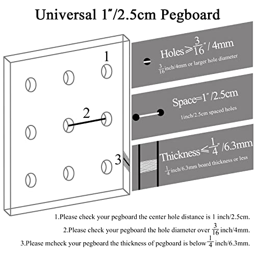 CIOUYAOS 6 Sets Lochwand Zubehör Pegboard Box Cup mit Haken und 10pcs Ringe, Stecktafel Werkzeugregal Tools Organizer Storage für Garage Werkbank Hobby Craft Room Home Büro Küche Zubehör – Bild 3