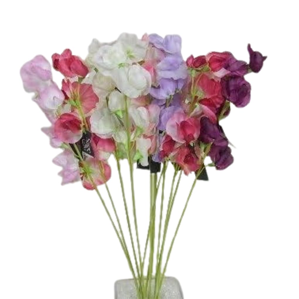 Pleayietoopiatiey 12pcs Elegant And Realistic Appearance Artificial Pea Blossom Flower For Indoor Decor Indoor Or Outdoor Silk Fake Flower Multi-color
