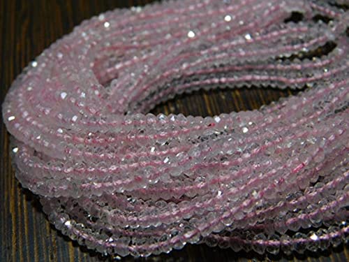 Morganite micro cut 3mm pierre naturelle pour collier de mariage - 2