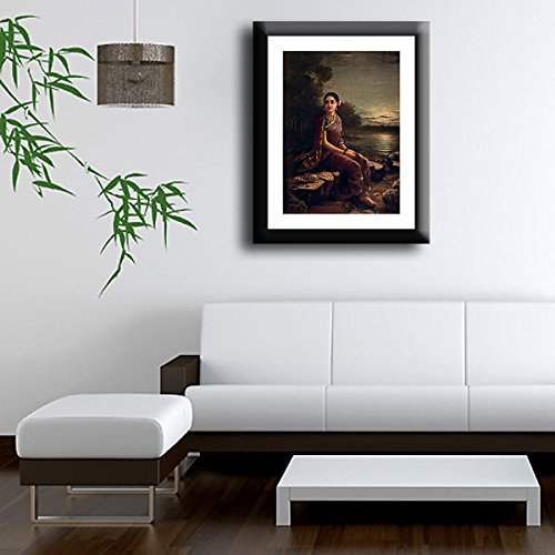 Image of Tallenge Radha In The Moonlight Raja Ravi Varma Mythology Collection Framed Poster (Paper; 12 x 18 Inches)