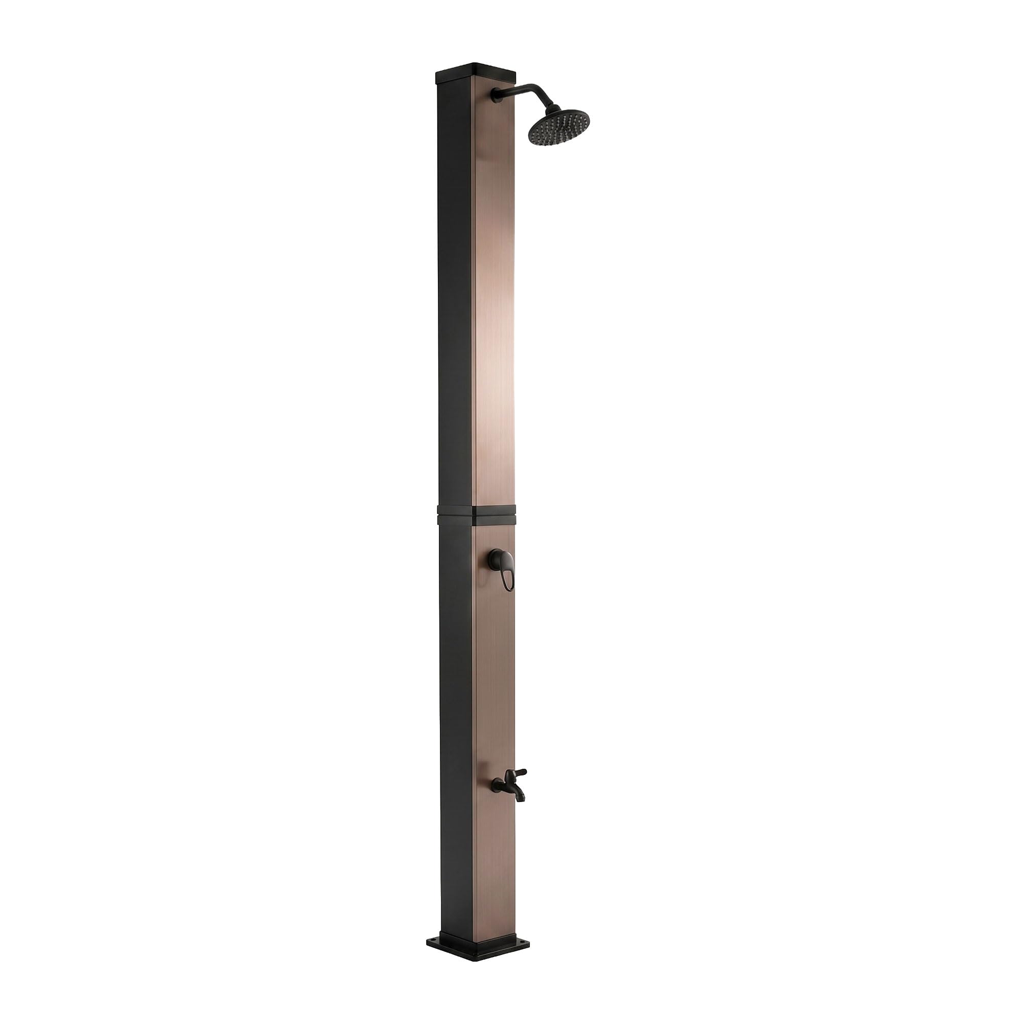 FRANKYSTAR Prysznic solarny do ogrodu z PVC. Prysznic solarny na zewnątrz Satynowa stal grzewcza. 20L / 35L / 40L (40, brąz)