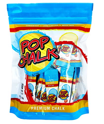 PopChalk - Take it Anywhere. Mess Free Gym Chalk for Weightlifting, Cheer, Gymnastics, Sports, Tennis, Dance, ect. Improve Gym Performance with Better Long-Lasting Grip. Sweat Resistant Strong Hands.
