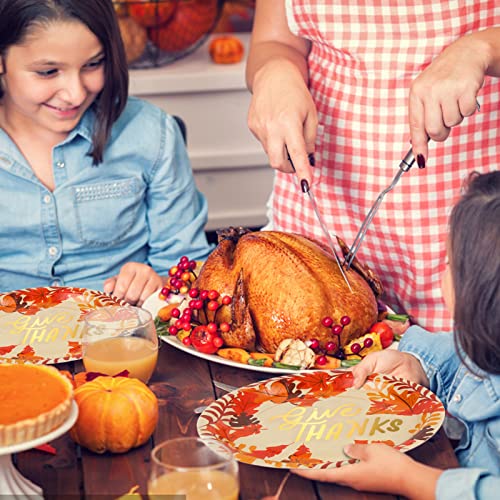 Diyasy 96 Pack Thanksgiving Paper Plates And Napkins, Fall Disposable Plates Dinnerware Heavy Duty Dessert Dinner Plate For 24 Guests Party Supplies #TOP5
