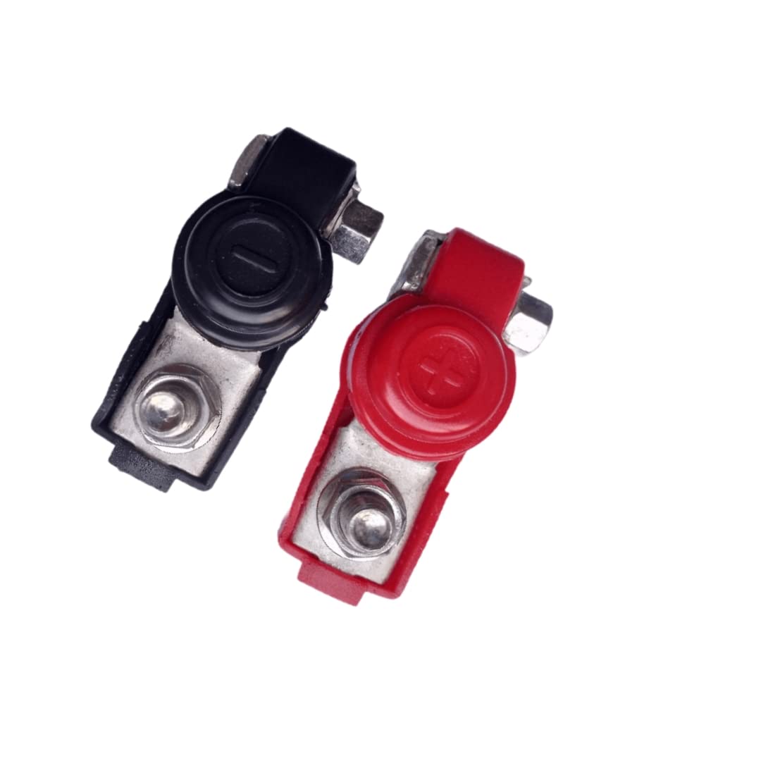 FABBY Diesel & Petrol Car Universal Black and Red Automotive parts Car Battery Terminal M6bolt Adjustable Clamp Clip Connector 2 Pieces auto(2326) (FOR- PETROL)-image-15